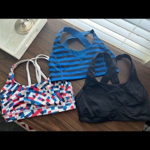 3 Lululemon Size 6 Sports Bras